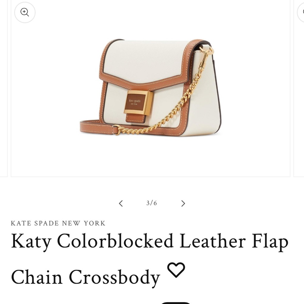 kate spade Cream and Brown Leather Flap Crossbody with Gold Hardware - Picture 10 of 10